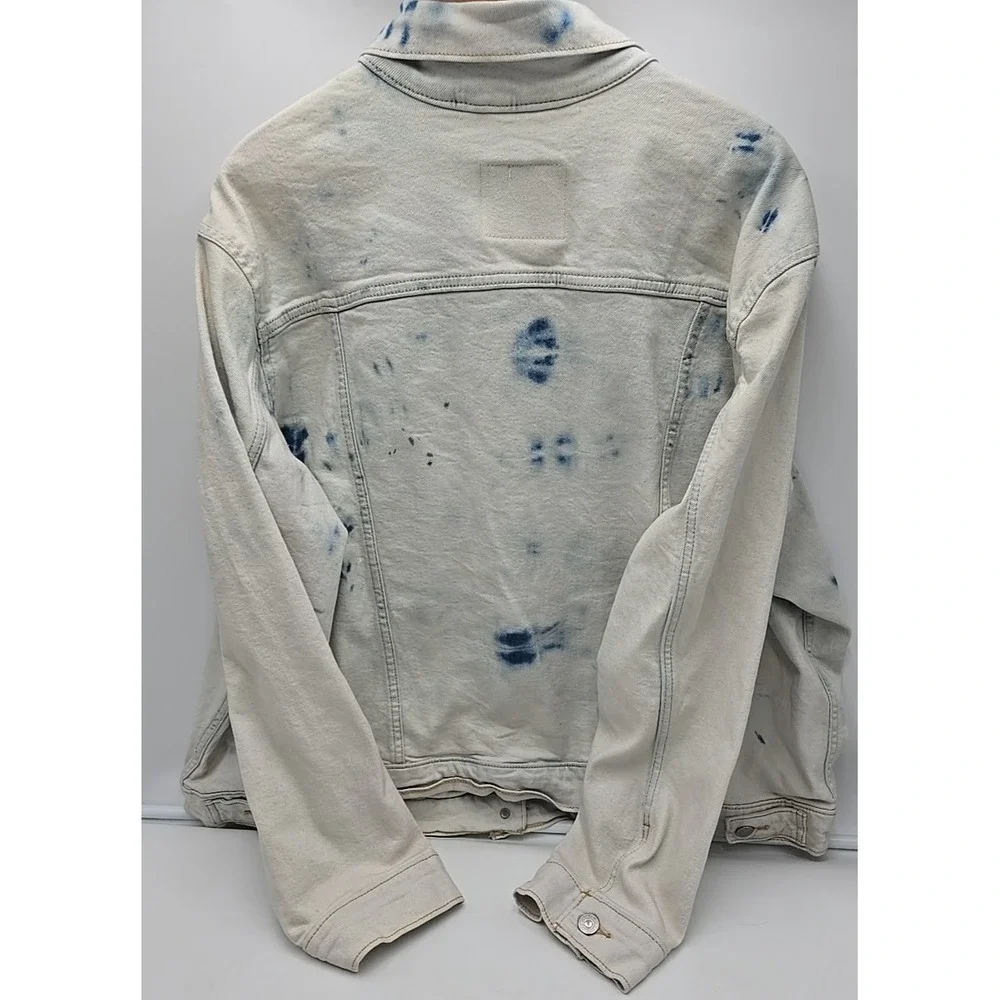 LEVI'S Denim Trucker Distressed Acid Washed Y2K Jacket Men's 3XL Grunge